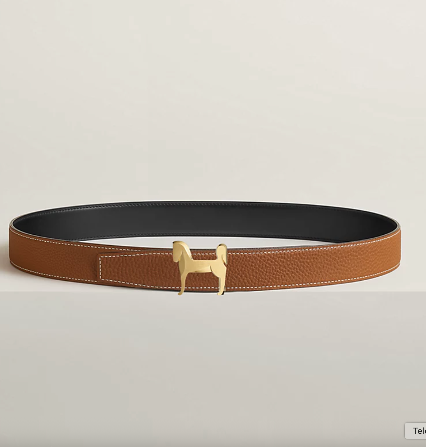 Gürtelschließe Panache & Wendbarer Gürtelriemen 32 mm Schwarz/Gold Herren