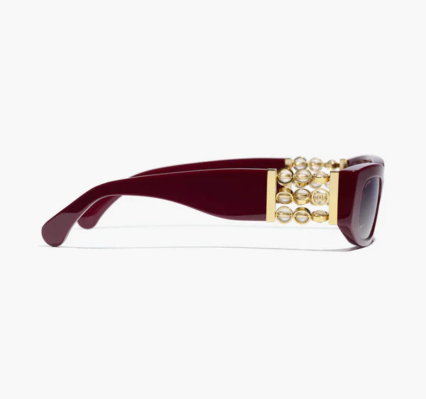 Oval sunglasses burgundy