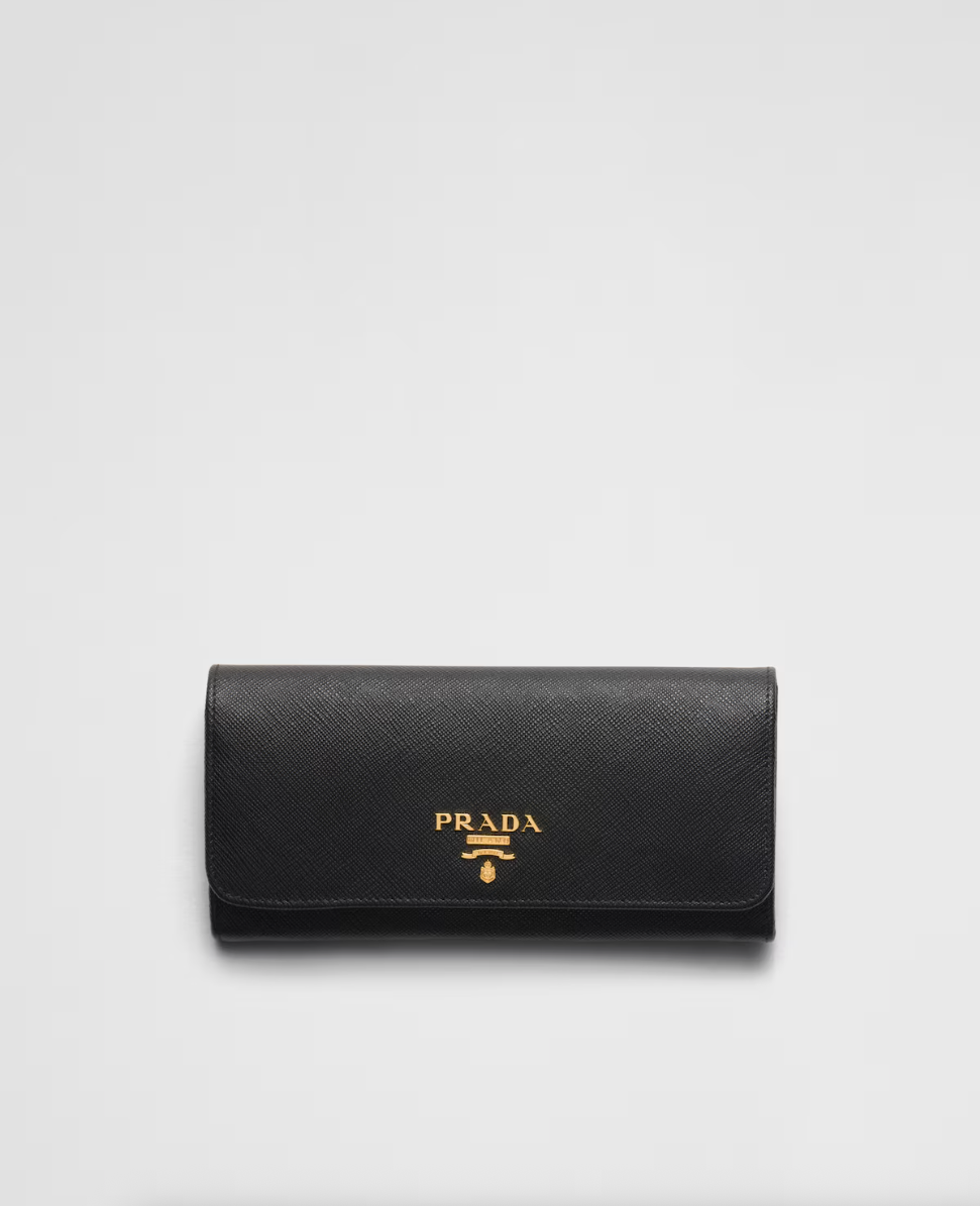 Large Saffiano wallet in black