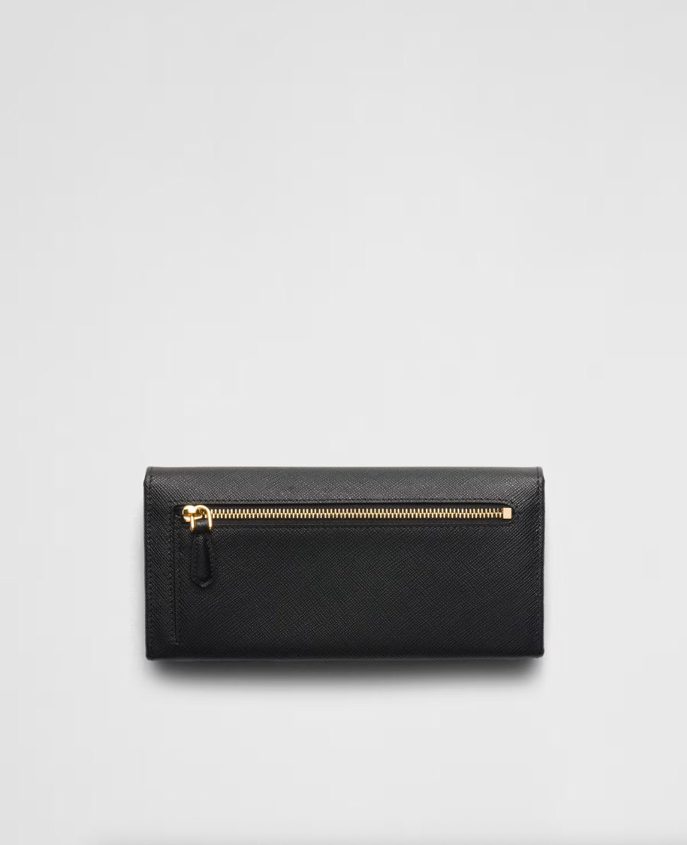 Large Saffiano wallet in black