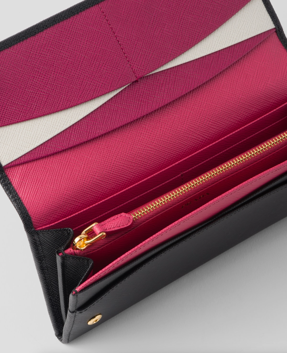 Large Saffiano wallet in black