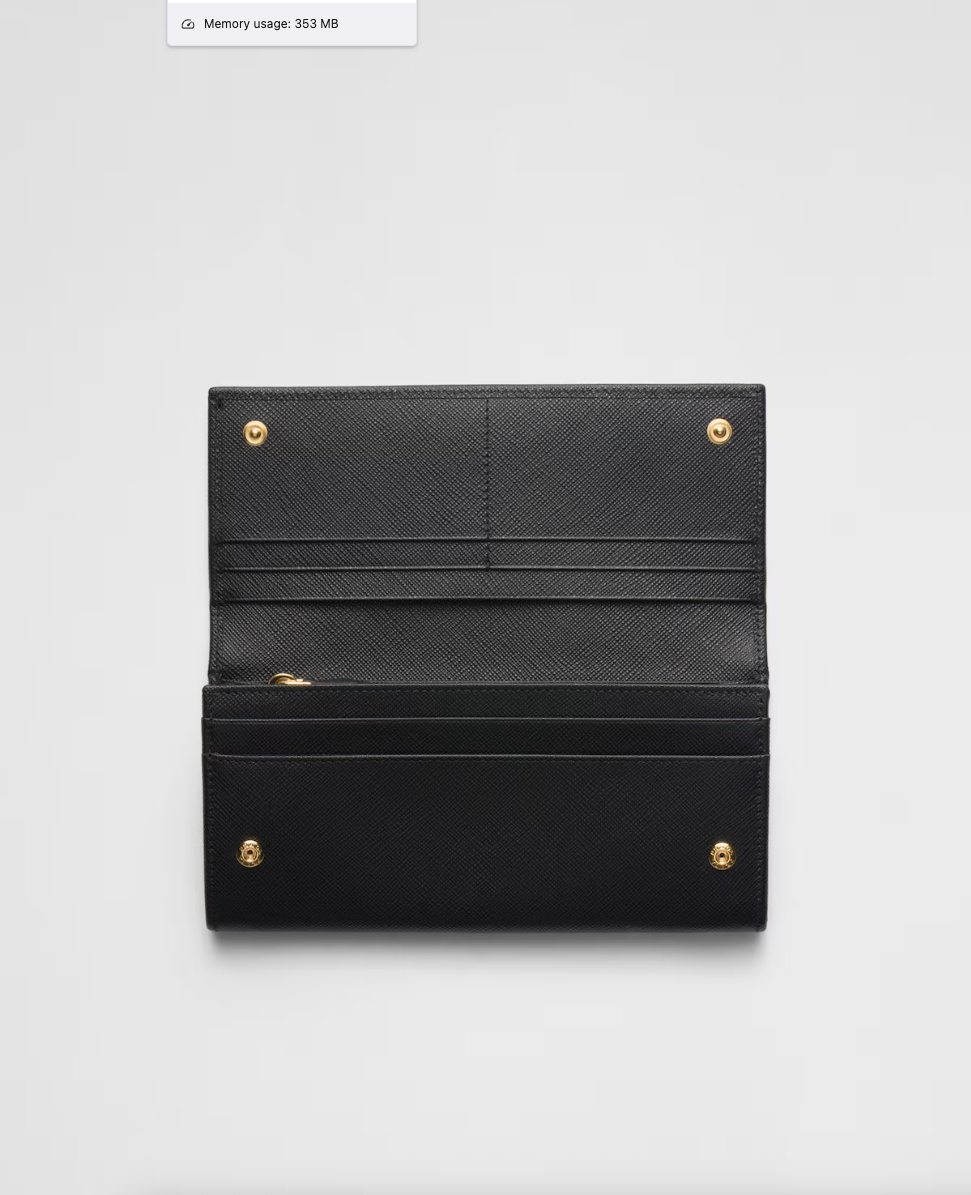 Large black Saffiano wallet with triangle logo