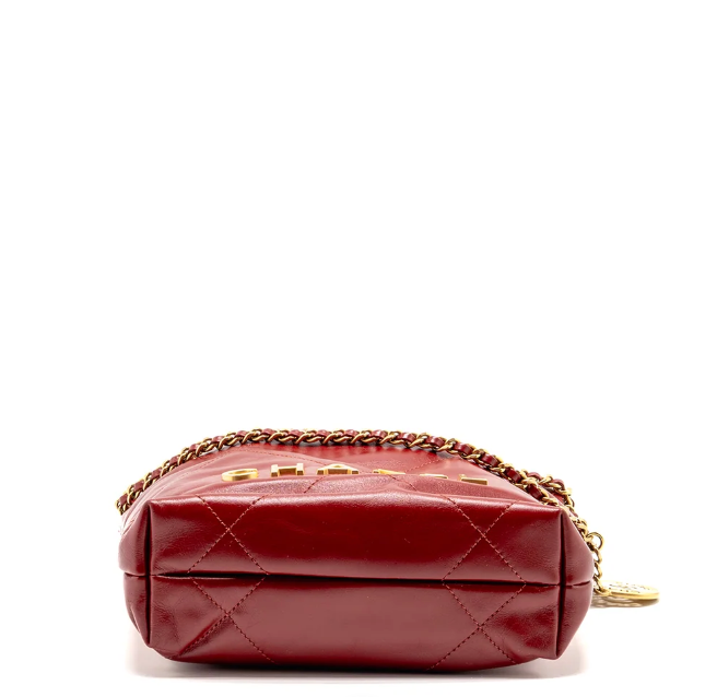 Mini 22 bag in glossy red calfskin