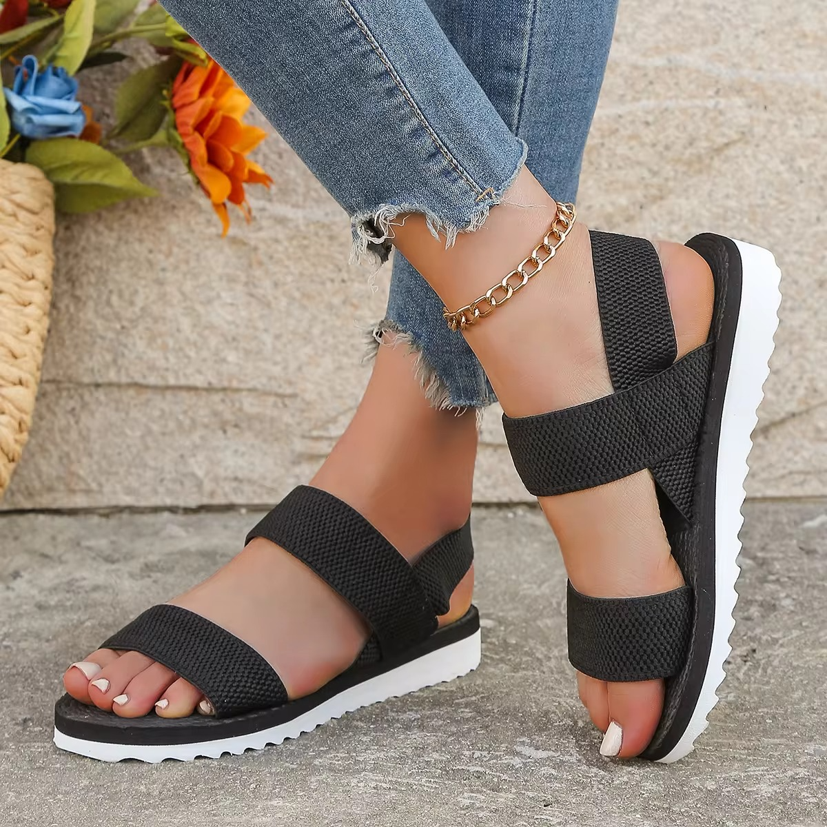 Dioract Sandalen Schwarz