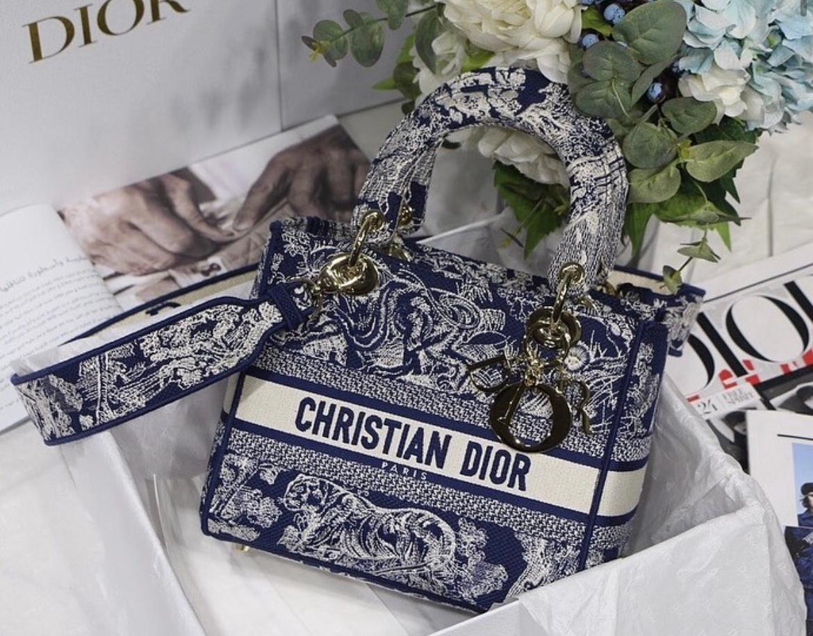 Medium Dior Book Tote Blue