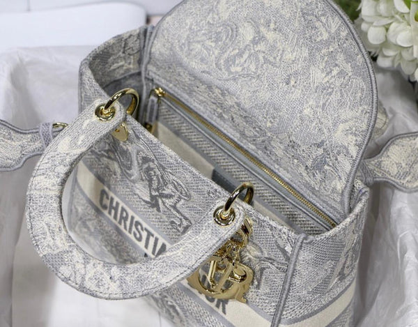 Medium Dior Book Tote Grau