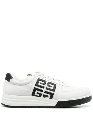 Leather sneakers with contrasting logo