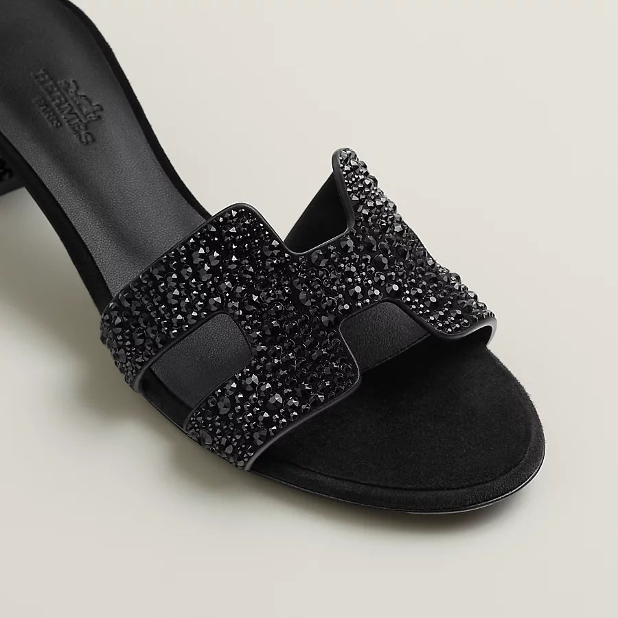 Oasis Sandals Black Glitter