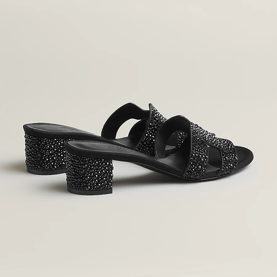 Oasis Sandals Black Glitter