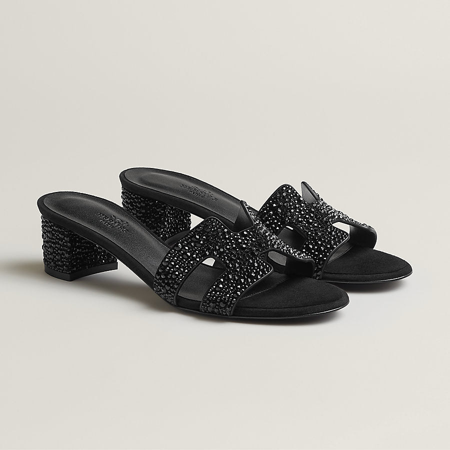 Oasis Sandals Black Glitter
