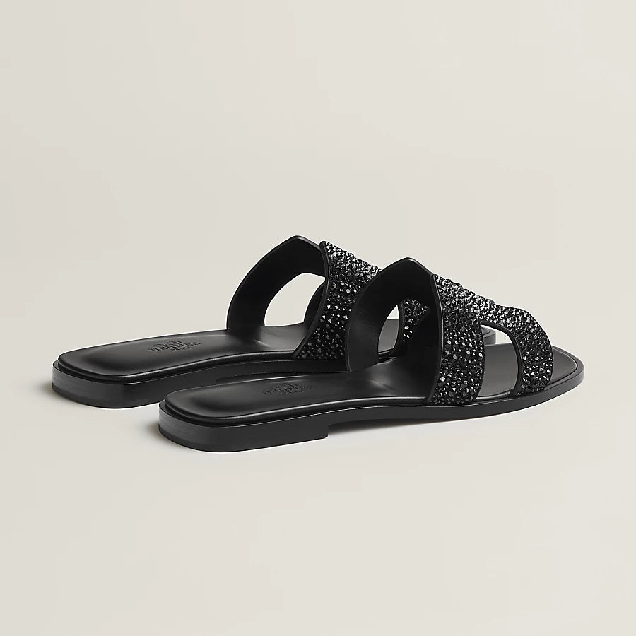 Oran Sandals Black Glitter
