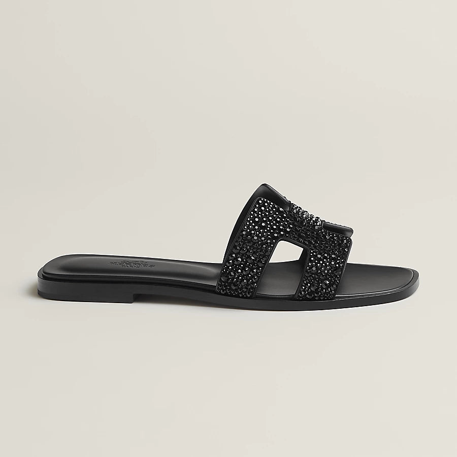 Oran Sandals Black Glitter