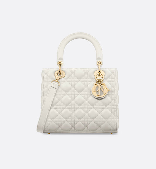 Medium Lady Dior Bag White