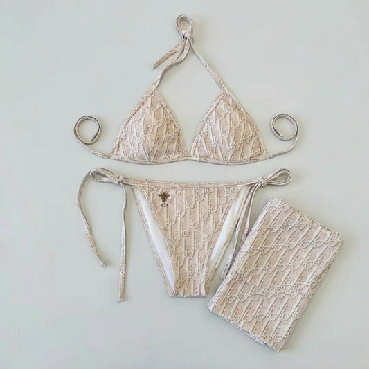 Bikini mit Miss Dior Monogramm Beige