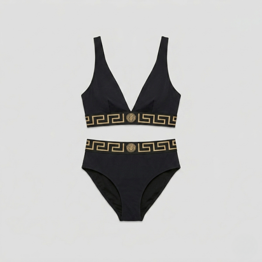 Bikini with Greca Detail Black