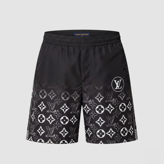Badehose Block Outline Monogram Schwarz