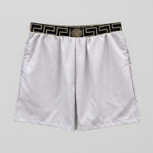 Swim shorts with Greca border White