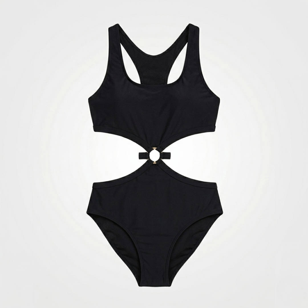 Badeanzug mit Cut-out Schwarz