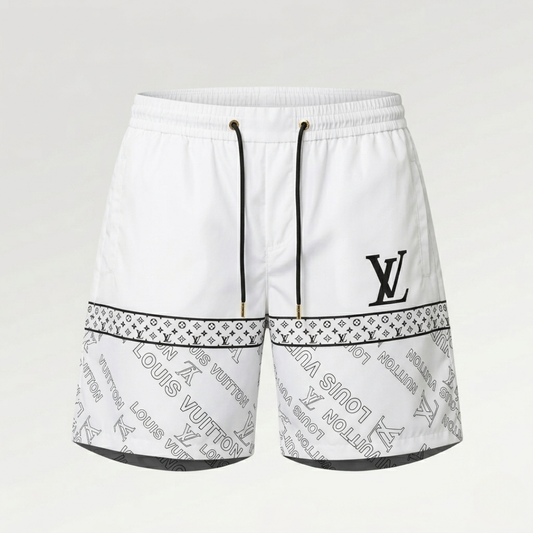 Badehose Split Logo Diagonal Weiß