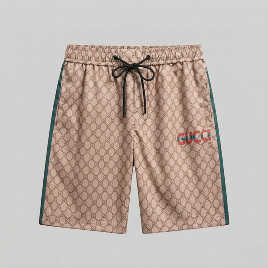 Badehose Monogram Großes Patch Beige