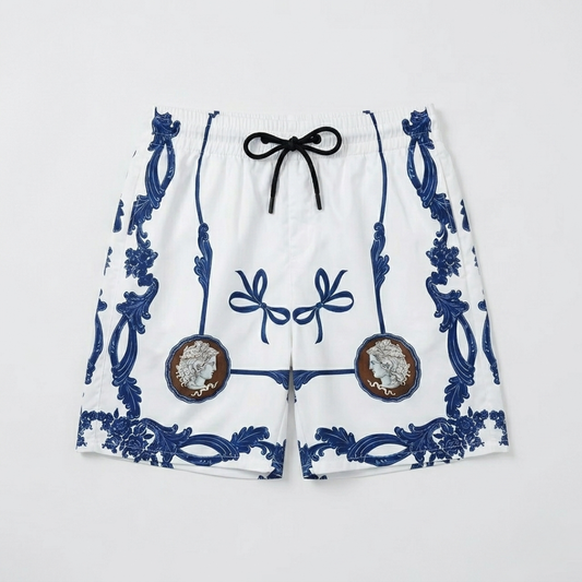 Badehose Medusa Icon Print Weiß