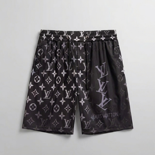 Badehose Monogram Triple Initials Schwarz