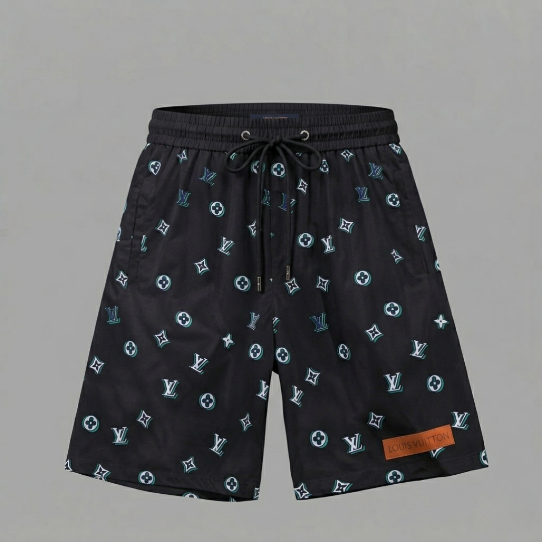 Badehose Heritage Monogram Schwarz