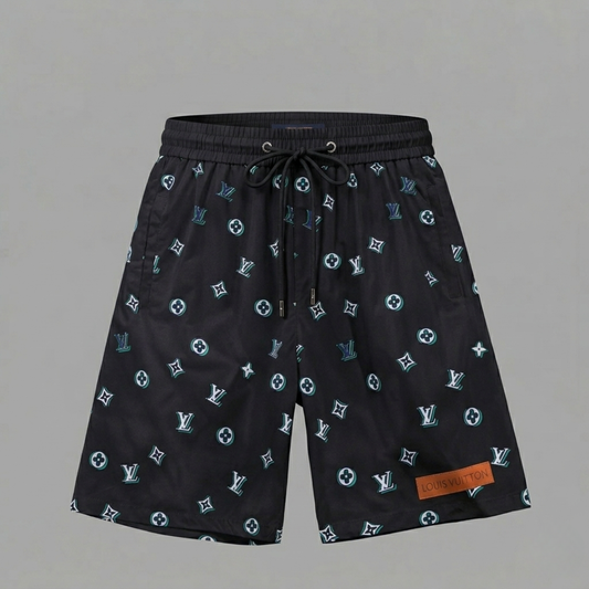 Badehose Heritage Monogram Schwarz