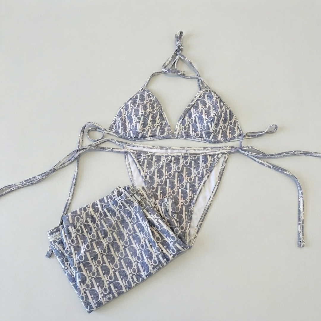 Bikini mit Miss Dior Monogramm Marineblau