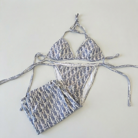 Bikini mit Miss Dior Monogramm Marineblau