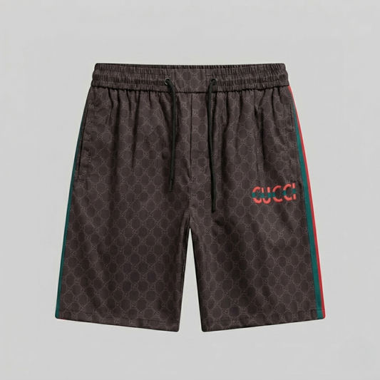 Badehose Monogram Großes Patch Dunkelbraun
