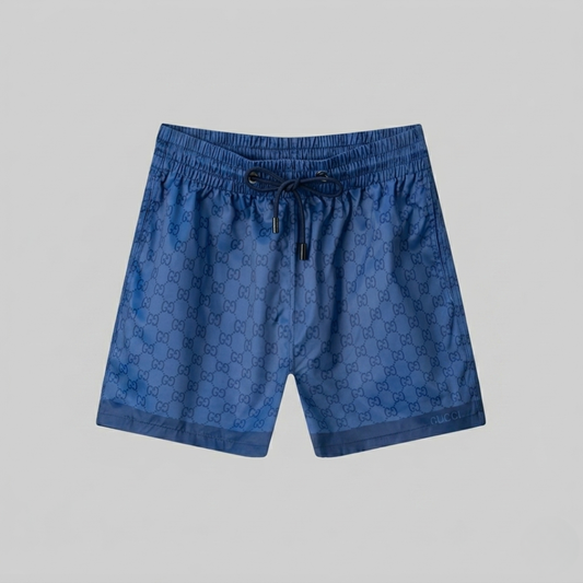 Badehose Monogram Print Blau