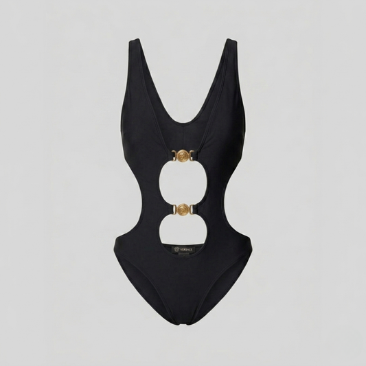 Black Double Medusa Ring Swimsuit