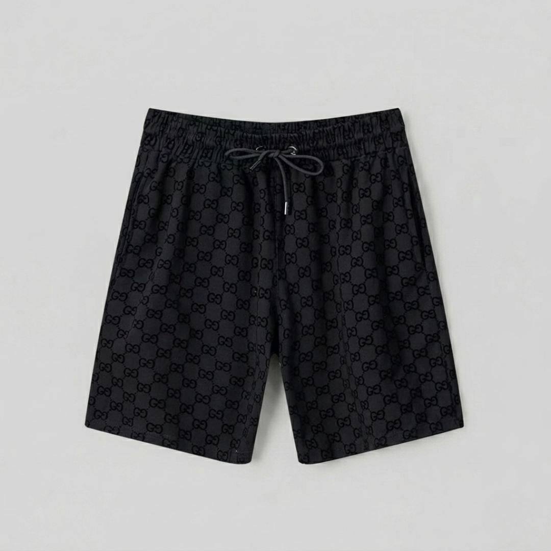 Badehose aus Mikro-Monogramm-Druck Schwarz