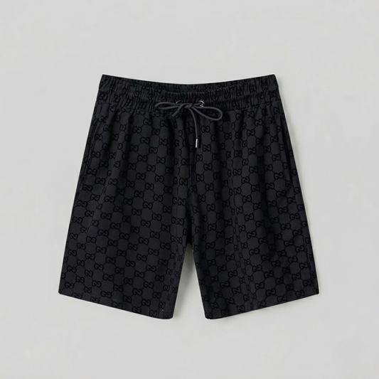 Micro Monogram Print Swim Trunks Black