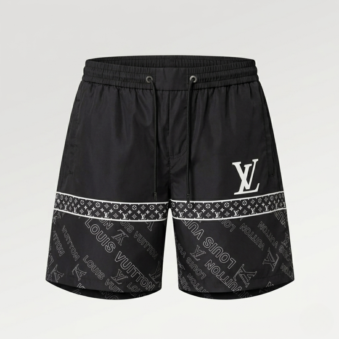 Badehose Split Logo Diagonal Schwarz