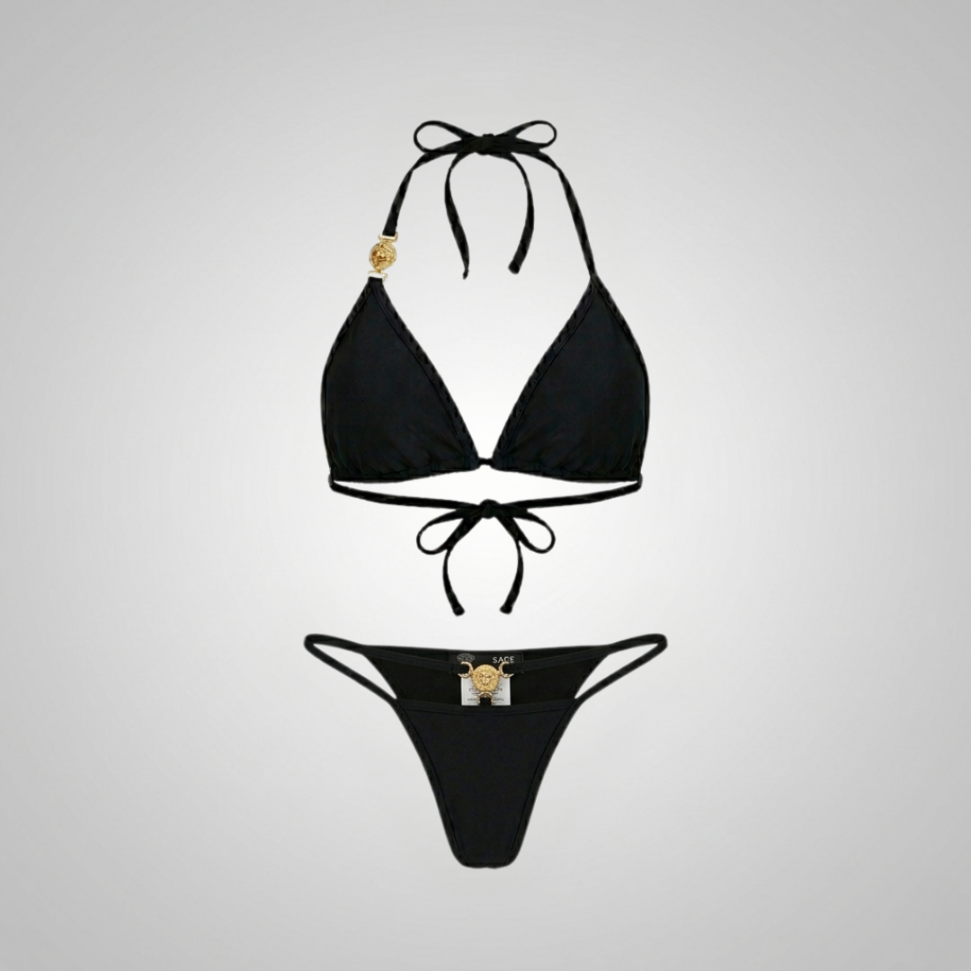 Bikini mit Medusa Signature Ring Schwarz
