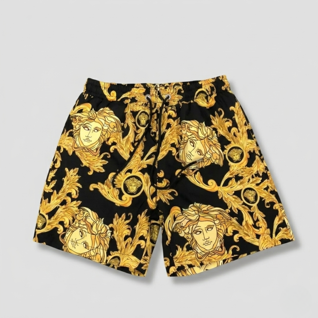 Badehose Barocco Medusa Print Schwarz