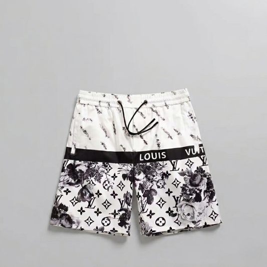 Badehose Monogram Floral Tapestry Weiß