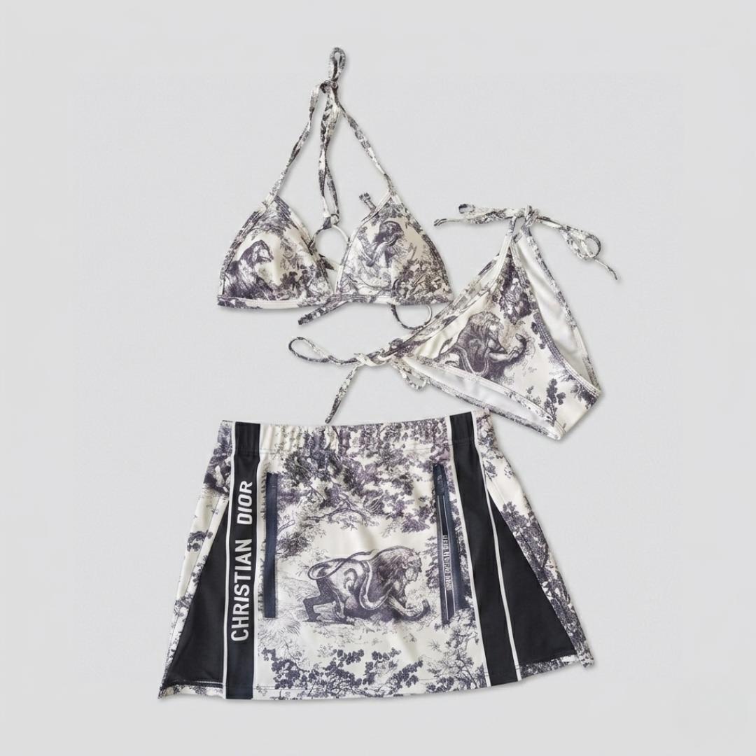 Bikini mit Wildwald-Print und Utility-Rock