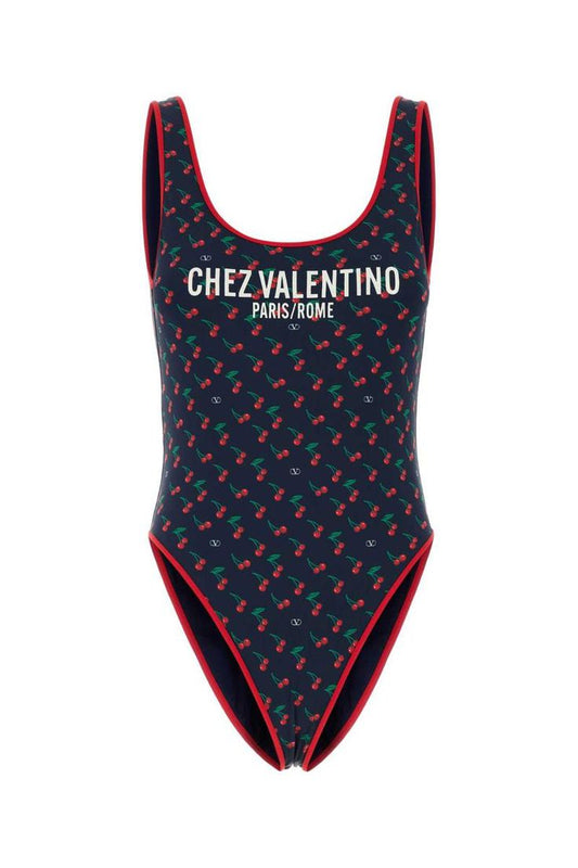 Chez VLTN Badeanzug mit Kirsch-Print
