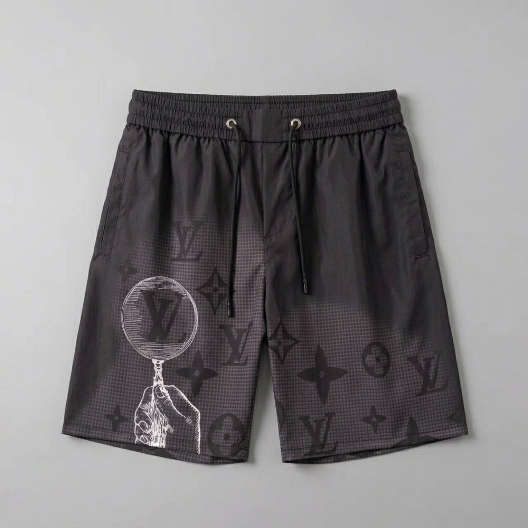 Badehose Monogram Magnifying Glass Schwarz