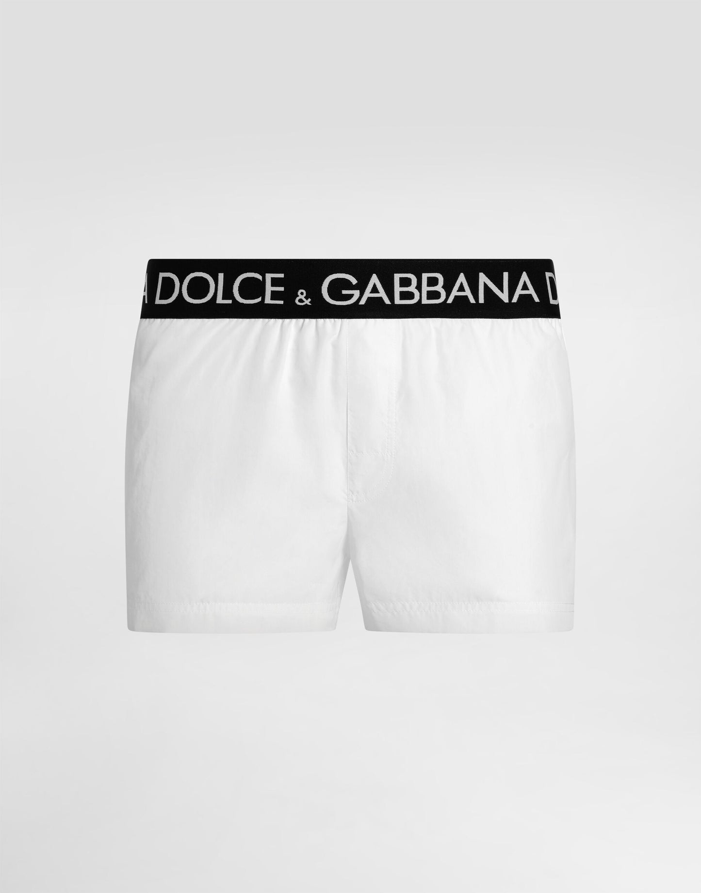 Badehose mit Logostreifen Weiß