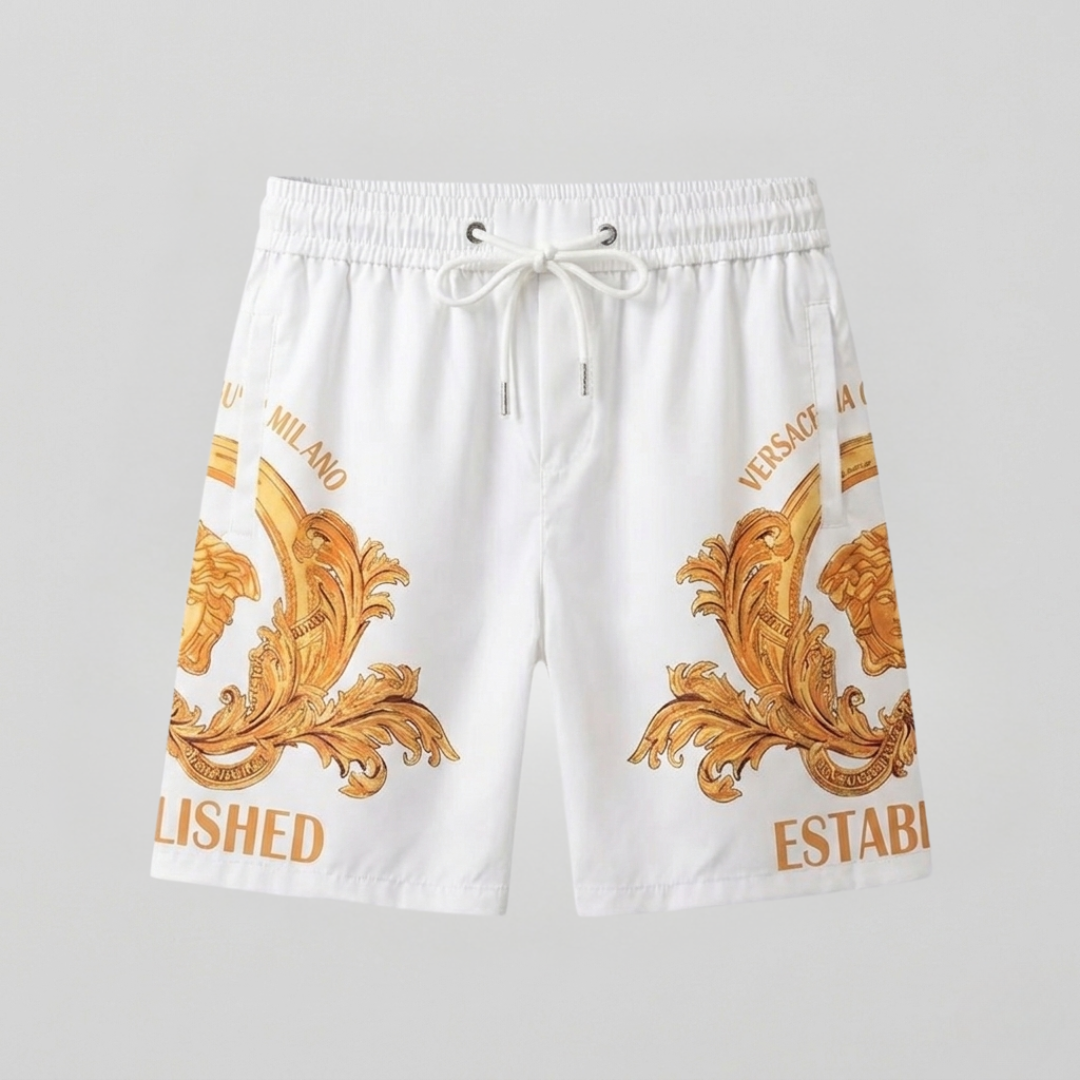 Badehose Barocco Established Milano Print Weiß
