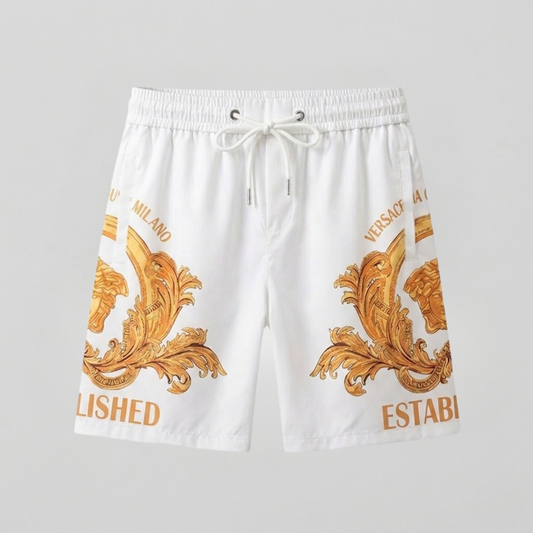 Badehose Barocco Established Milano Print Weiß