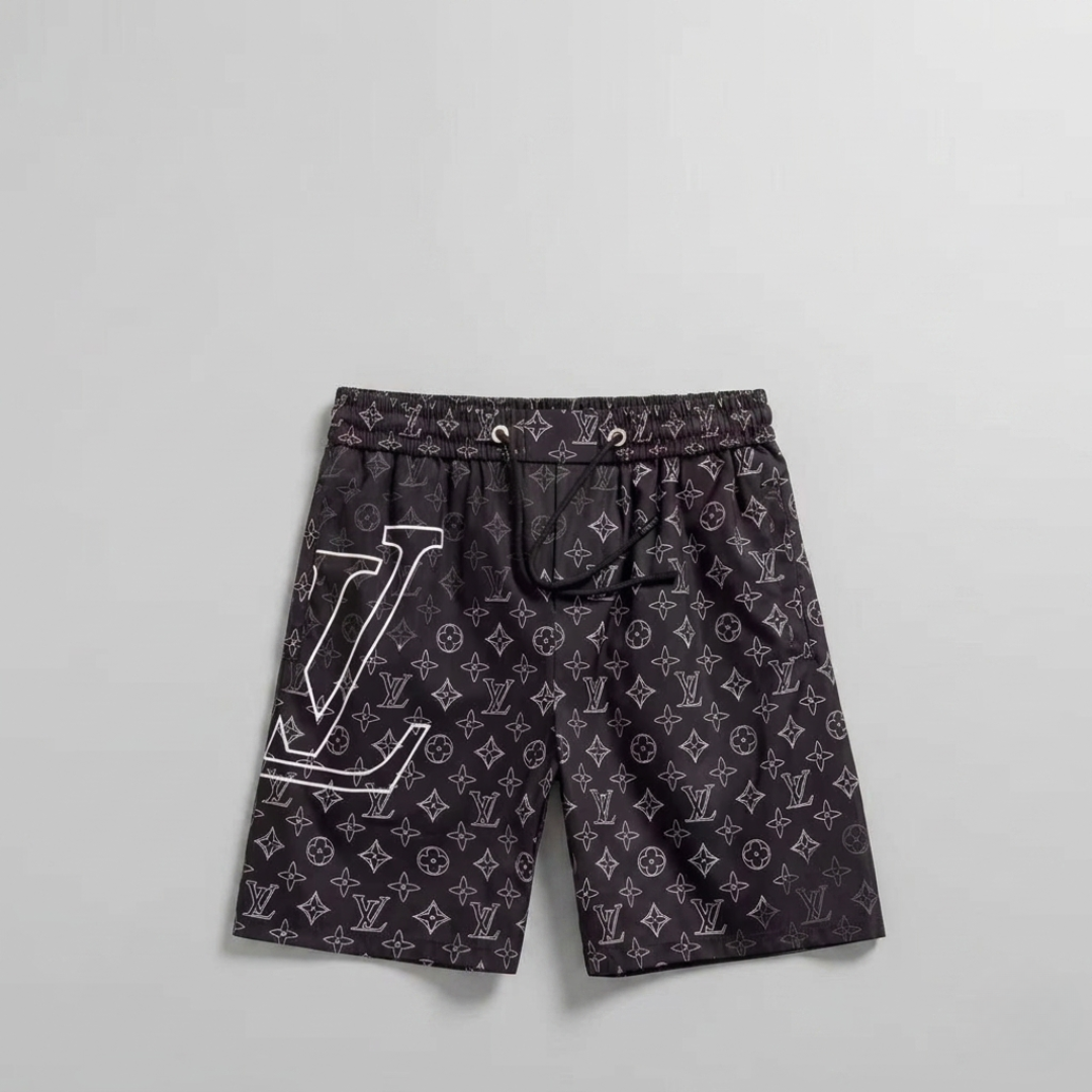 Badehose Monogram Outline Schwarz/Weiß