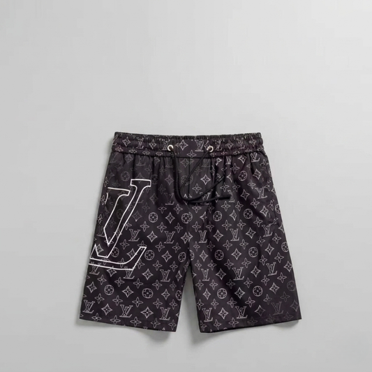 Badehose Monogram Outline Schwarz/Weiß