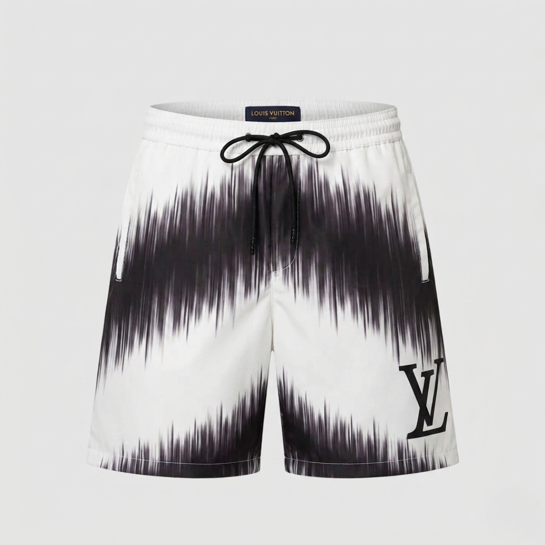 Badehose Monogram Wave-Effekt Schwarz/Weiß