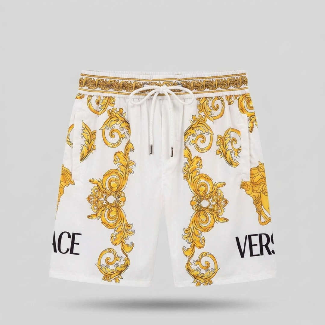 Badehose Barocco Print Weiß