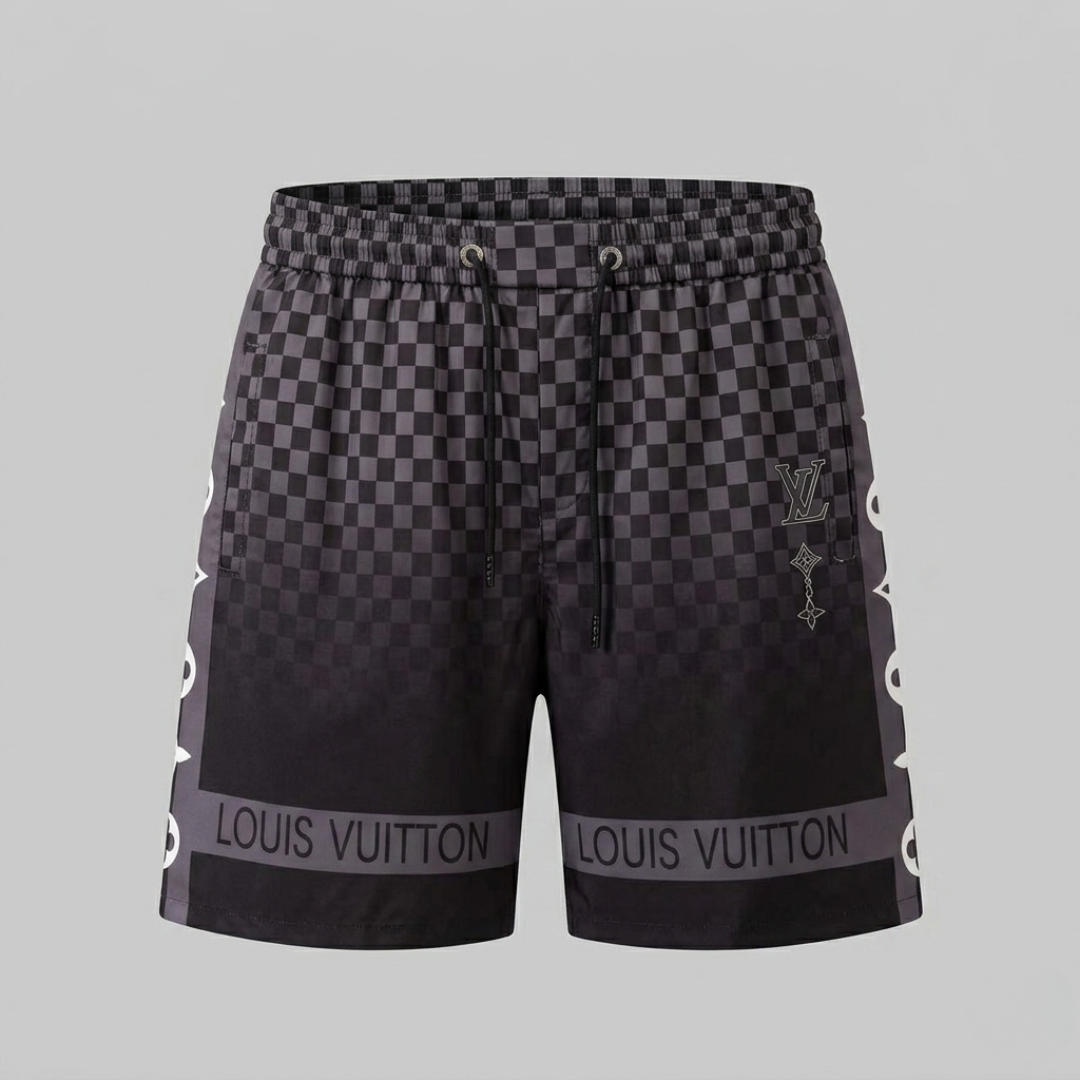 Badehose Damier Verlauf Anthrazit/Schwarz